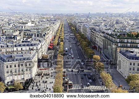 "View from the Arc de Triomphe, Avenue des Champs-Elysees, Paris, France, Europe" View Large Photo Image Stock Image - "View from the Arc de Triomphe, Avenue des Champs-Elysees, Paris, France, Europe". Fotosearch