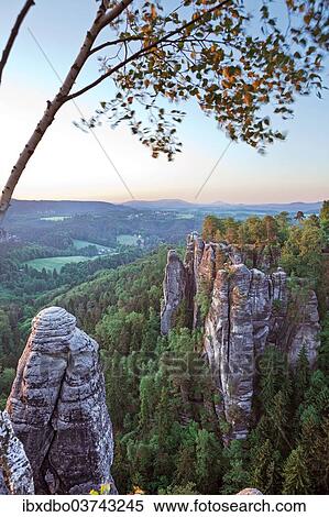 "View from the Bastei rock formation in the morning light, Saxon Switzerland National Park, Saxon Switzerland region, Saxony, Germany, Europe" View Large Photo Image Stock Photography - "View from the Bastei rock formation in the morning light, Saxon Switzerland National Park, Saxon Switzerland region, Saxony, Germany, Europe". Fotosearch