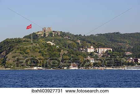 "View from the Bosphorus to the ruins of Yoros, Genoese fortress of Yoros Kalesi, Bosphorus, Anadolu Kavagi, Istanbul, Asian side, Turkey, Asia" View Large Photo Image Stock Image - "View from the Bosphorus to the ruins of Yoros, Genoese fortress of Yoros Kalesi, Bosphorus, Anadolu Kavagi, Istanbul, Asian side, Turkey, Asia". Fotosearch