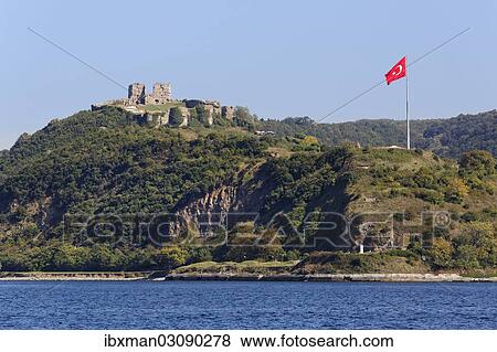 "View from the Bosphorus towards the Genoese Castle or Yoros Kalesi, Bosporus, Anadolu Kavagi, Istanbul, Asian side, Istanbul Province, Turkey, Asia" View Large Photo Image Stock Photo - "View from the Bosphorus towards the Genoese Castle or Yoros Kalesi, Bosporus, Anadolu Kavagi, Istanbul, Asian side, Istanbul Province, Turkey, Asia". Fotosearch