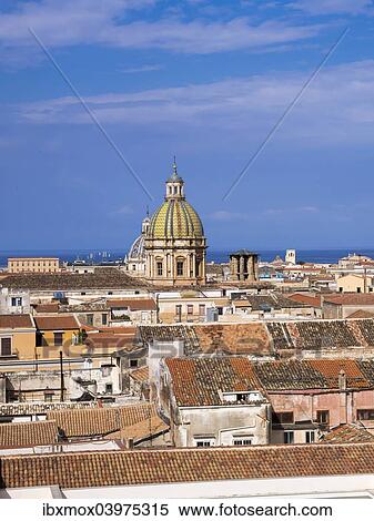 "View from the church SS Salvatore across the historic centre, the church of San Giuseppe dei Teatini at theback, Palermo, Sicily, Italy, Europe" View Large Photo Image Stock Photography - "View from the church SS Salvatore across the historic centre, the church of San Giuseppe dei Teatini at theback, Palermo, Sicily, Italy, Europe". Fotosearch