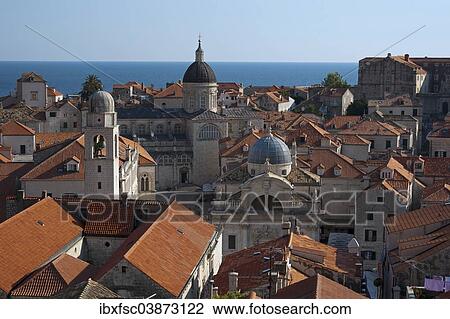 "View from the city walls, historic centre, Dubrovnik, Dalmatia, Croatia, Europe" View Large Photo Image Stock Image - "View from the city walls, historic centre, Dubrovnik, Dalmatia, Croatia, Europe". Fotosearch