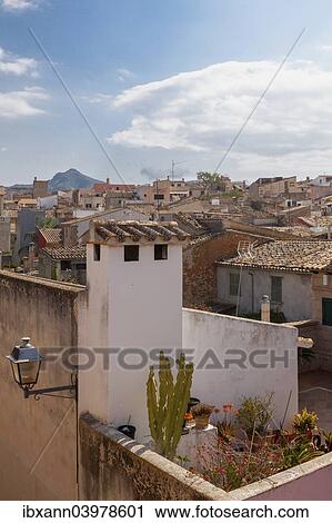 "View from the city walls on the roofs of the historic centre, Alcudia, Majorca, Balearic Islands, Spain, Europe" View Large Photo Image Stock Image - "View from the city walls on the roofs of the historic centre, Alcudia, Majorca, Balearic Islands, Spain, Europe". Fotosearch