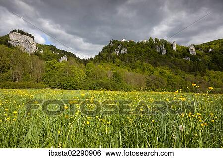 "View from the Danube Valley towards Burg Wildenstein Castle with rocks, Leibertingen, Baden-Wuerttemberg, Germany, Europe" View Large Photo Image Stock Photograph - "View from the Danube Valley towards Burg Wildenstein Castle with rocks, Leibertingen, Baden-Wuerttemberg, Germany, Europe". Fotosearch