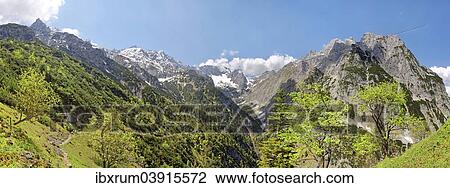 "View from the Knappenhauser to the snowy peaks of the Alpspitze and Zugspitze and on the Hollental valley, Knappenhauser, Hammerbach, Garmisch-Partenkirchen District, Upper Bavaria, Bavaria, Germany, Europe" View Large Photo Image Stock Image - "View from the Knappenhauser to the snowy peaks of the Alpspitze and Zugspitze and on the Hollental valley, Knappenhauser, Hammerbach, Garmisch-Partenkirchen District, Upper Bavaria, Bavaria, Germany, Europe". Fotosearch