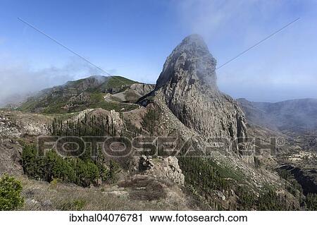 "View from the Mirador de Roque Agando onto the Roque de Agando, La Gomera, Canary Islands, Spain, Europe" View Large Photo Image Stock Image - "View from the Mirador de Roque Agando onto the Roque de Agando, La Gomera, Canary Islands, Spain, Europe". Fotosearch