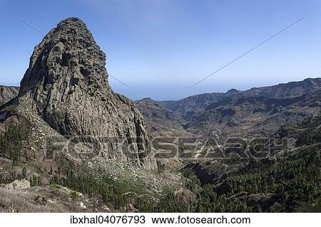 "View from the Mirador de Roque Agando onto the Roque de Agando, La Gomera, Canary Islands, Spain, Europe" View Large Photo Image Stock Image - "View from the Mirador de Roque Agando onto the Roque de Agando, La Gomera, Canary Islands, Spain, Europe". Fotosearch