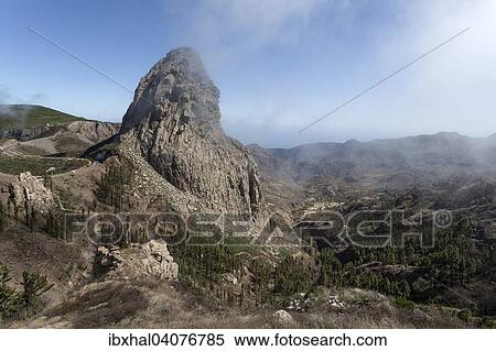 "View from the Mirador de Roque Agando onto the Roque de Agando, La Gomera, Canary Islands, Spain, Europe" View Large Photo Image Stock Photography - "View from the Mirador de Roque Agando onto the Roque de Agando, La Gomera, Canary Islands, Spain, Europe". Fotosearch
