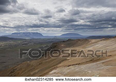 "View from the Namafjall volcano across the Burfellshraun lava field, Myvatn, Iceland, Europe" View Large Photo Image Stock Photography - "View from the Namafjall volcano across the Burfellshraun lava field, Myvatn, Iceland, Europe". Fotosearch