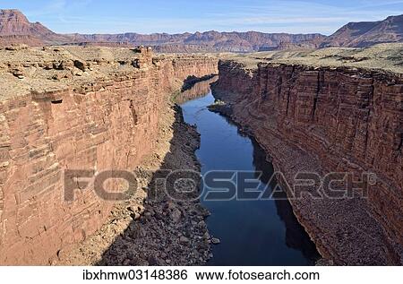 "View from the New Navajo Bridge of the Colorado River, Highway 89 A, Marble Canyon, Arizona, United States, North America" View Large Photo Image Stock Photograph - "View from the New Navajo Bridge of the Colorado River, Highway 89 A, Marble Canyon, Arizona, United States, North America". Fotosearch