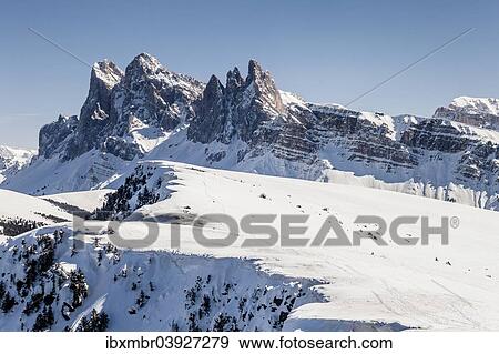 "View from the Rasciesa above Ortisei in Val Gardena on the Odle, right Seceda, left the Funes Valley, Dolomites, Province of South Tyrol, Italy, Europe" View Large Photo Image Stock Photo - "View from the Rasciesa above Ortisei in Val Gardena on the Odle, right Seceda, left the Funes Valley, Dolomites, Province of South Tyrol, Italy, Europe". Fotosearch