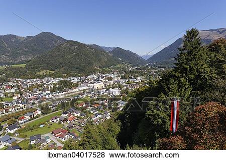 Stock Photo - "View from the Siriuskogel, Bad Ischl, Salzkammergut, Upper Austria, Austria, Europe". Fotosearch
