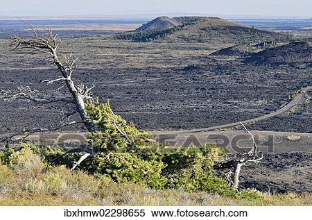 "View from the summit plateau of Inferno Cone, Craters of the Moon National Monument, Arco, Highway 20, Idaho, USA" View Large Photo Image Stock Photography - "View from the summit plateau of Inferno Cone, Craters of the Moon National Monument, Arco, Highway 20, Idaho, USA". Fotosearch