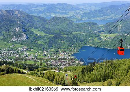 "View from Zwoelferhorn Mountain over St. Gilgen, Lake Wolfgang and Lake Mond, Salzkammergut, Salzburg, Austria, Europe, PublicGround, Europe" View Large Photo Image Stock Photo - "View from Zwoelferhorn Mountain over St. Gilgen, Lake Wolfgang and Lake Mond, Salzkammergut, Salzburg, Austria, Europe, PublicGround, Europe". Fotosearch