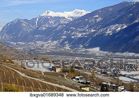 "View in late-autumn towards the Rhone Valley near Sierre, Valais, Switzerland, Europe" View Large Photo Image Stock Photo - "View in late-autumn towards the Rhone Valley near Sierre, Valais, Switzerland, Europe". Fotosearch