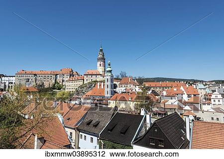 "View of Cesky Krumlov Castle and the Church of St. Jost on the Vltava River, UNESCO World Heritage Site, Cesky Krumlov, South Bohemia, Czech Republic, Europe" View Large Photo Image Stock Image - "View of Cesky Krumlov Castle and the Church of St. Jost on the Vltava River, UNESCO World Heritage Site, Cesky Krumlov, South Bohemia, Czech Republic, Europe". Fotosearch