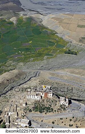 "View of fields and the Buddhist Ki or Key Monastery or Gompa, Spiti Valley, Lahaul and Spiti district, Indian Himalayas, Himachal Pradesh, India, Asia" View Large Photo Image Stock Image - "View of fields and the Buddhist Ki or Key Monastery or Gompa, Spiti Valley, Lahaul and Spiti district, Indian Himalayas, Himachal Pradesh, India, Asia". Fotosearch