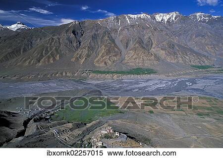 "View of fields and the Buddhist Ki or Key Monastery or Gompa, Spiti Valley, Lahaul and Spiti district, Indian Himalayas, Himachal Pradesh, North India, India, Asia" View Large Photo Image Stock Photography - "View of fields and the Buddhist Ki or Key Monastery or Gompa, Spiti Valley, Lahaul and Spiti district, Indian Himalayas, Himachal Pradesh, North India, India, Asia". Fotosearch