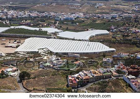 Picture - "View of Gardoenes with farm buildings, Gran Canaria, Canary Islands, Spain, Europe, PublicGround, Europe". Fotosearch