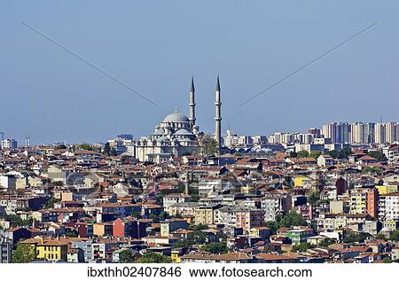 "View of Istanbul as seen from the Galata tower, the Sueleymaniye Mosque at the back, Istanbul, Turkey, Asia" View Large Photo Image Stock Photograph - "View of Istanbul as seen from the Galata tower, the Sueleymaniye Mosque at the back, Istanbul, Turkey, Asia". Fotosearch