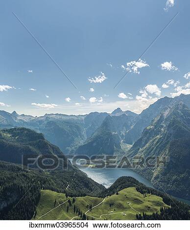 "View of Konigssee Lake and Mt Watzmann from Mt Jenner, Berchtesgaden National Park, Berchtesgadener Land district, Upper Bavaria, Bavaria, Germany, Europe" View Large Photo Image Picture - "View of Konigssee Lake and Mt Watzmann from Mt Jenner, Berchtesgaden National Park, Berchtesgadener Land district, Upper Bavaria, Bavaria, Germany, Europe". Fotosearch