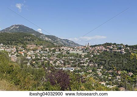 Stock Image - "View of La Turbie, Department Alpes-Maritimes, Provence-Alpes-Cote d'Azur, France, Europe". Fotosearch