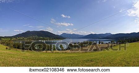 Stock Photograph - "View of lake Tegernsee, Gmund, Upper Bavaria, Bavaria, Germany, Europe, PublicGround, Europe". Fotosearch