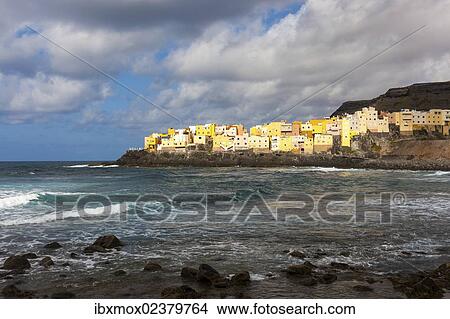 Picture - "View of San Felipe, Moya region, Gran Canaria, Canary Islands, Spain, Europe, PublicGround, Europe". Fotosearch