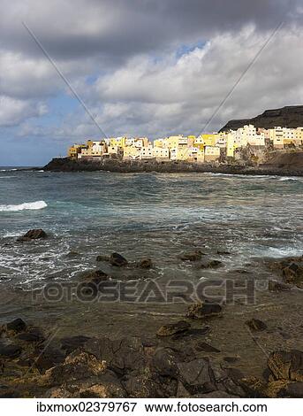 Stock Photo - "View of San Felipe, Moya region, Gran Canaria, Canary Islands, Spain, Europe, PublicGround, Europe". Fotosearch