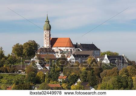 "View of the Abbey of Andechs in autumn, Bavaria, Germany, Europe, PublicGround, Europe" View Large Photo Image Stock Photo - "View of the Abbey of Andechs in autumn, Bavaria, Germany, Europe, PublicGround, Europe". Fotosearch