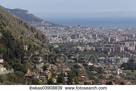 "View of the bay of Palermo, from Monreale, Palermo, Sicily, Italy, Europe" View Large Photo Image Stock Photo - "View of the bay of Palermo, from Monreale, Palermo, Sicily, Italy, Europe". Fotosearch