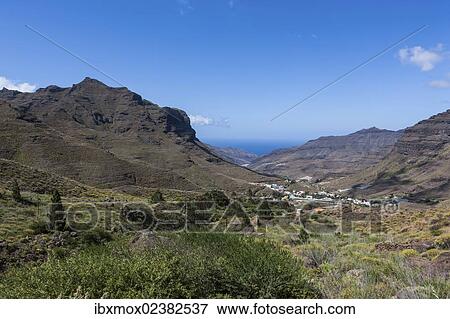 Stock Photo - "View of the coast near Tasarte, Gran Canaria, Canary Islands, Spain, Europe, PublicGround, Europe". Fotosearch
