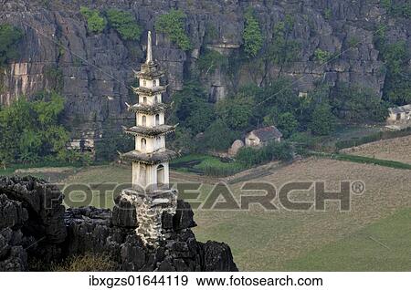 Stock Photo - "View of the dry Halong Bay, near Ninh Binh, Vietnam, Southeast Asia, Asia". Fotosearch