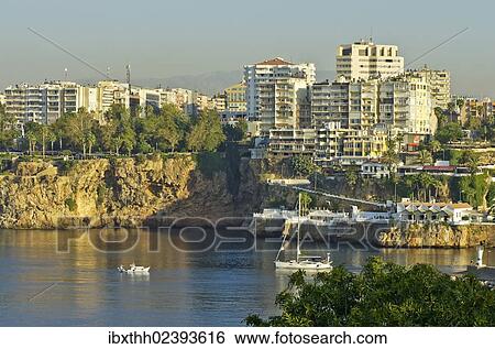 "View of the harbor entrance of the Kaleici fishing harbor and marina, Antalya, Turkey, Asia" View Large Photo Image Stock Photograph - "View of the harbor entrance of the Kaleici fishing harbor and marina, Antalya, Turkey, Asia". Fotosearch