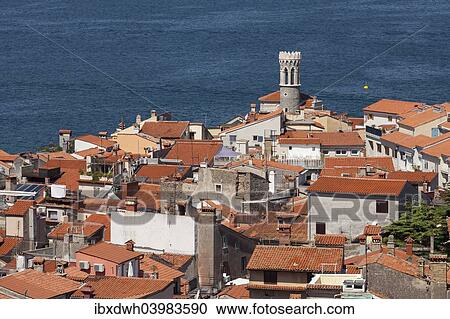 "View of the historic centre with lighthouse, Piran, Istria, Slovenia, Europe" View Large Photo Image Stock Image - "View of the historic centre with lighthouse, Piran, Istria, Slovenia, Europe". Fotosearch