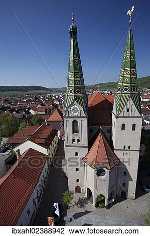 Stock Image - "View of the historic district of Beilngries, Altmuehltal valley, Bavaria, Germany, Europe". Fotosearch