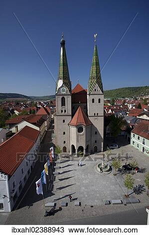 Stock Image - "View of the historic district of Beilngries, Altmuehltal valley, Bavaria, Germany, Europe". Fotosearch