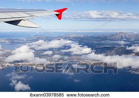 "View of the island of Majorca from a plane, Majorca, Balearic Islands, Spain, Europe" View Large Photo Image Stock Photography - "View of the island of Majorca from a plane, Majorca, Balearic Islands, Spain, Europe". Fotosearch