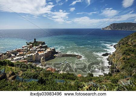 "View of the seaside village of Vernazza, Cinque Terre, Liguria, Italy, Europe" View Large Photo Image Stock Photograph - "View of the seaside village of Vernazza, Cinque Terre, Liguria, Italy, Europe". Fotosearch