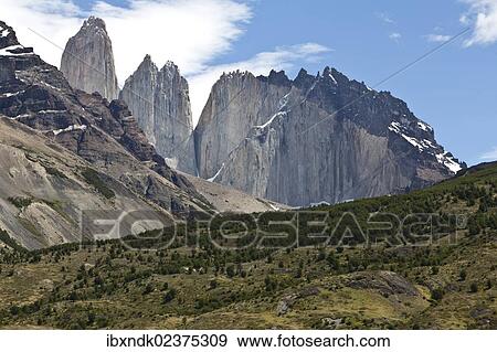 "View of the steep peaks of the Torres del Paine granite mountains, Torres del Paine National Park, Magallanes Region, Patagonia, Chile, South America, Latin America, America, South America" View Large Photo Image Stock Photo - "View of the steep peaks of the Torres del Paine granite mountains, Torres del Paine National Park, Magallanes Region, Patagonia, Chile, South America, Latin America, America, South America". Fotosearch