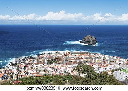 Stock Image - "View of the town of Garachico, Tenerife, Canary Islands, Spain, Europe". Fotosearch