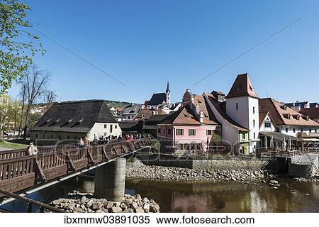 "View of the town with the Church of St. Vitus, historic centre, UNESCO World Heritage Site, Cesky Krumlov, South Bohemia, Czech Republic, Europe" View Large Photo Image Stock Photography - "View of the town with the Church of St. Vitus, historic centre, UNESCO World Heritage Site, Cesky Krumlov, South Bohemia, Czech Republic, Europe". Fotosearch