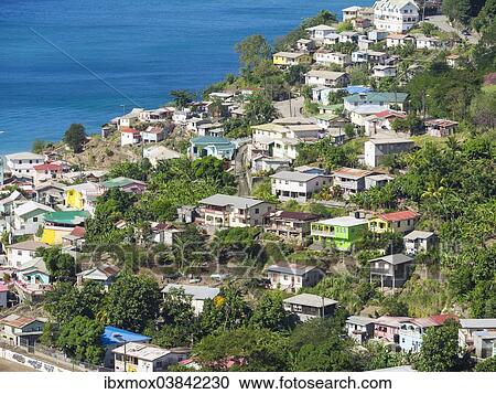 "View of the village of Canaries, Saint Lucia, Windward Islands, Lesser Antilles, North America" View Large Photo Image Stock Image - "View of the village of Canaries, Saint Lucia, Windward Islands, Lesser Antilles, North America". Fotosearch