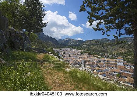 "View of the village of Grazalema, Parque Natural Sierra de Grazalema, Andalusia, Spain, Europe" View Large Photo Image Stock Image - "View of the village of Grazalema, Parque Natural Sierra de Grazalema, Andalusia, Spain, Europe". Fotosearch