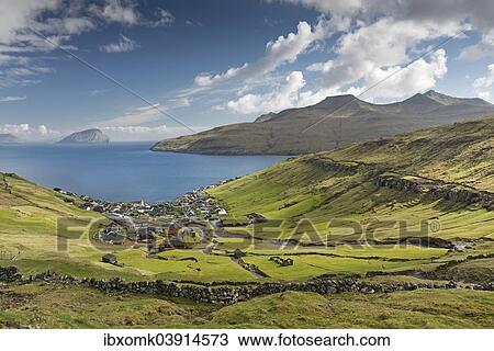 "View of the village of Kvivik, Streymoy, Faroe Islands, Denmark, Europe" View Large Photo Image Stock Image - "View of the village of Kvivik, Streymoy, Faroe Islands, Denmark, Europe". Fotosearch