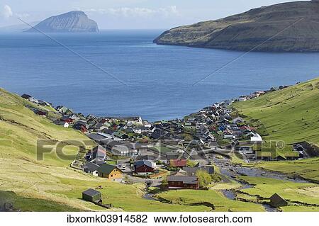 "View of the village of Kvivik, Streymoy, Faroe Islands, Denmark, Europe" View Large Photo Image Stock Image - "View of the village of Kvivik, Streymoy, Faroe Islands, Denmark, Europe". Fotosearch
