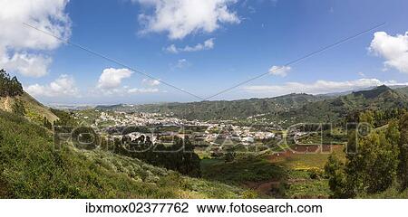 Stock Image - "View of the village of Teror, Gran Canaria, Canary Islands, Spain, Europe, PublicGround, Europe". Fotosearch
