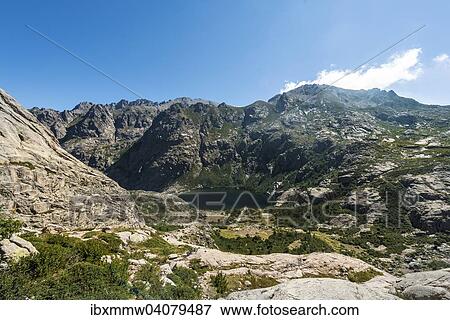 "View on Lake Capitello with surroundings, Restonica mountain valley, Corte, Haute-Corse, Corsica, France, Europe" View Large Photo Image Stock Photo - "View on Lake Capitello with surroundings, Restonica mountain valley, Corte, Haute-Corse, Corsica, France, Europe". Fotosearch