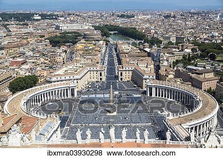 "View on St Peter's Square and Rome from the dome of St. Peter's Basilica, Vatican, Rome, Lazio, Italy, Europe" View Large Photo Image Stock Photo - "View on St Peter's Square and Rome from the dome of St. Peter's Basilica, Vatican, Rome, Lazio, Italy, Europe". Fotosearch