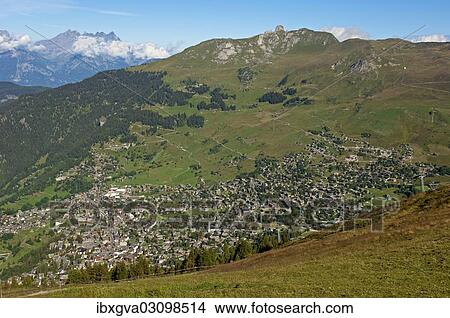 "View on the mountain village Verbier, Verbier, Canton of Valais, Switzerland, Europe" View Large Photo Image Picture - "View on the mountain village Verbier, Verbier, Canton of Valais, Switzerland, Europe". Fotosearch